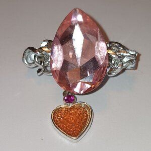 Valentine's Day brooch 2026 trend pink pear shaped pin handmade One of a Kind